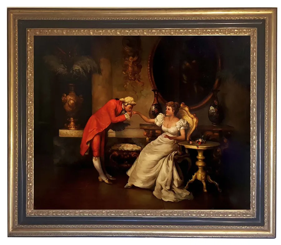obrazek 1 Obraz Salvatore'a Testy ukazujący piękną scenę zalotów 80x100 cm