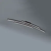 Zdjęcie Czarna lampa sufitowa, plafon Bow - LED, 48W, 3360LM, 3000K, dł. 120 cm