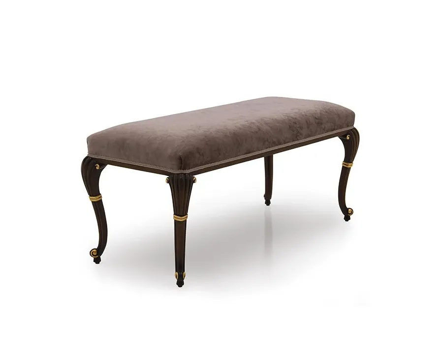 obrazek 1 Brązowa elegancka ławka w stylu klasycznym - Sevensedie