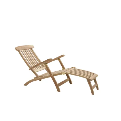 Zdjęcie Wyjątkowy leżak regulowany z podnóżkiem do ogrodu i na taras