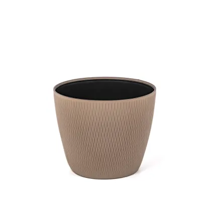 Picture Stylish flowerpot with leather accessories