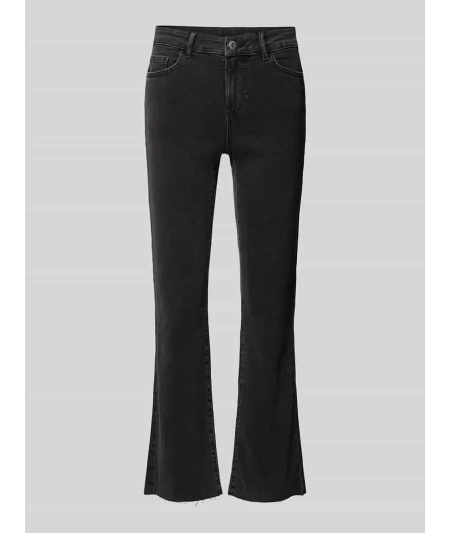 obrazek 1 Jeansy o kroju regular fit z wysokim stanem i dołem bez wykończenia model ‘SHEILA’