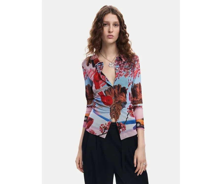 obrazek 1 Desigual Bluzka Surreal Blossom 24WWTK84 Kolorowy Slim Fit
