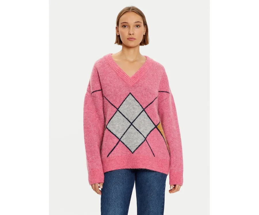 obrazek 1 Mustang Sweter Dana 1015415 Różowy Oversize