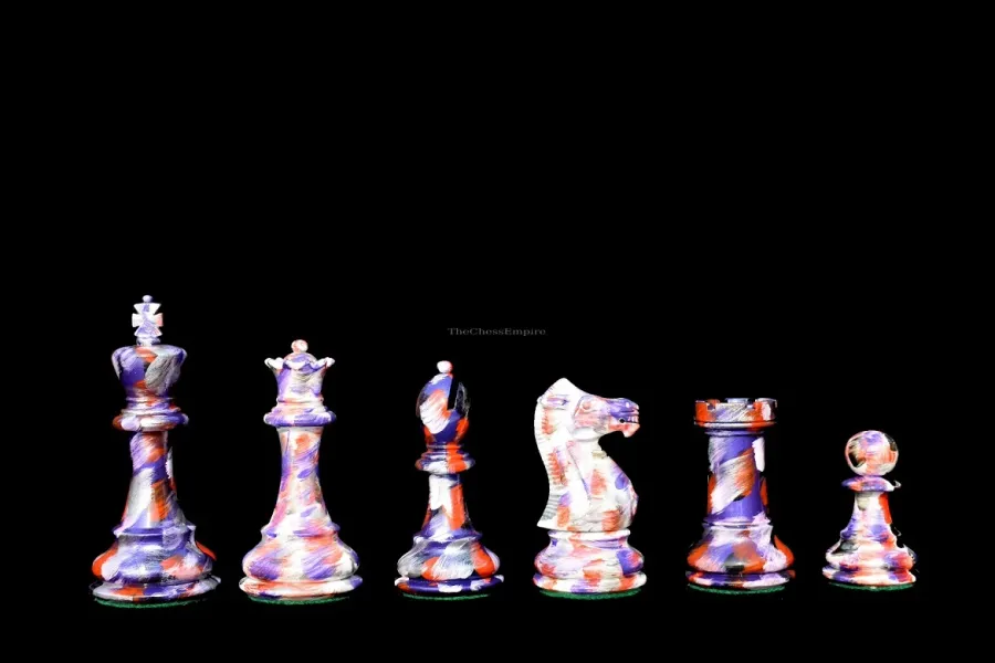 obrazek 1 Oryginalne fioletowo-białe figury do królewskiej gry - The Chess Empire