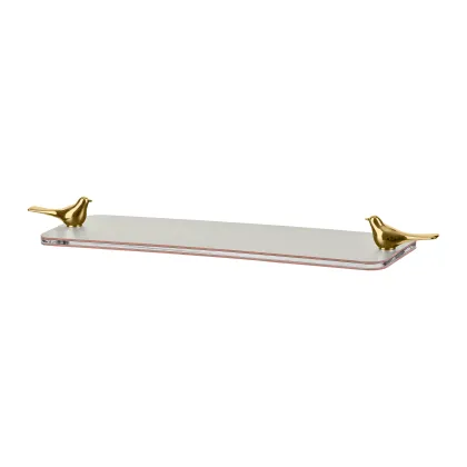 Zdjęcie Designerska biało-złota taca łazienkowa Linfinito 33x10xH5 cm