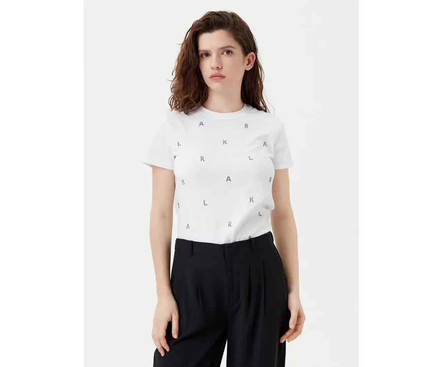 obrazek 1 KARL LAGERFELD T-Shirt A1W17078 Biały Regular Fit