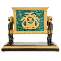 Picture An original flowerpot with Egyptian-themed decorations