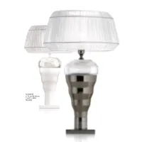 Zdjęcie Stylowa lampa stołowa z białego metalu z ręcznie ciętym włoskim kryształem – Il Paralume Marina