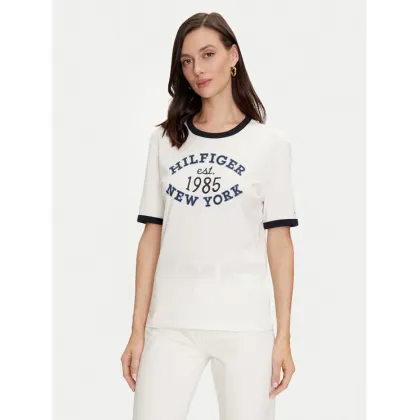 Zdjęcie Tommy Hilfiger T-Shirt Varsity Ringer WW0WW42585 Biały Regular Fit