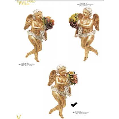 Picture An angel holding a horn with flowers in his left hand - Valle d'oro Patchi