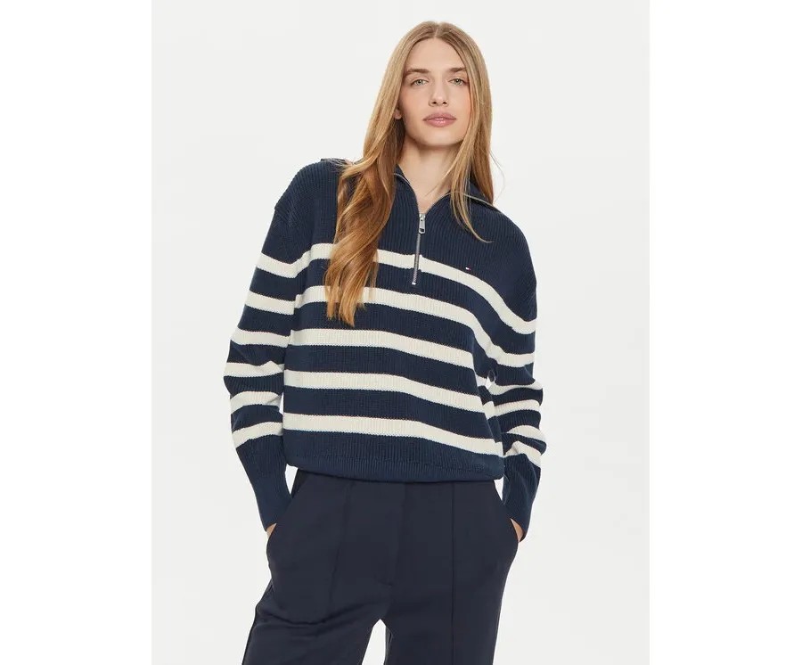 obrazek 1 Tommy Hilfiger Sweter WW0WW42141 Granatowy Relaxed Fit