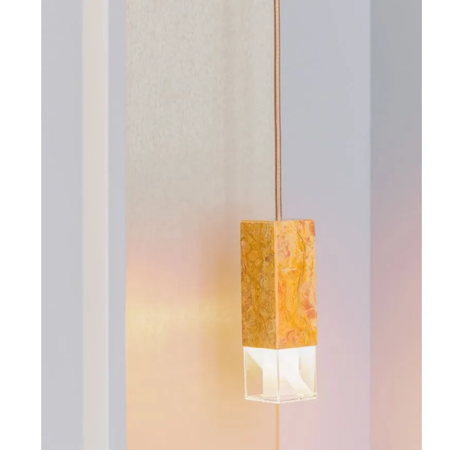 obrazek 5 Niezwykła lampa wisząca z marmuru, kryształu, porcelany i mosiądzu