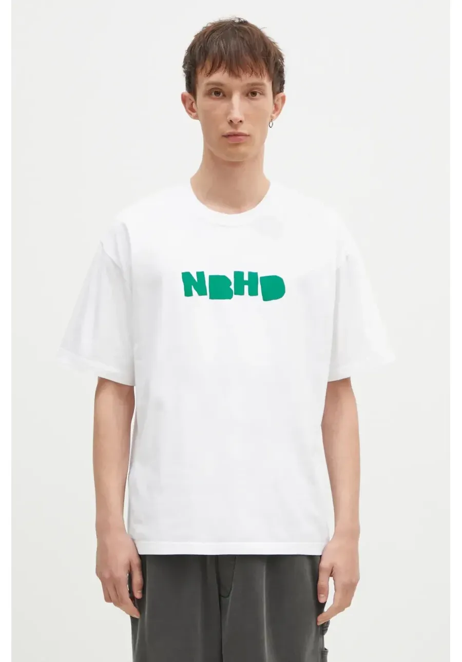 obrazek 1 NEIGHBORHOOD t-shirt bawełniany Tee SS-7 męski kolor biały z nadrukiem 242PCNH.ST07