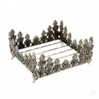 Zdjęcie Oryginalny srebrny serwetnik zdobiony motywem liści - Zaramella Argenti