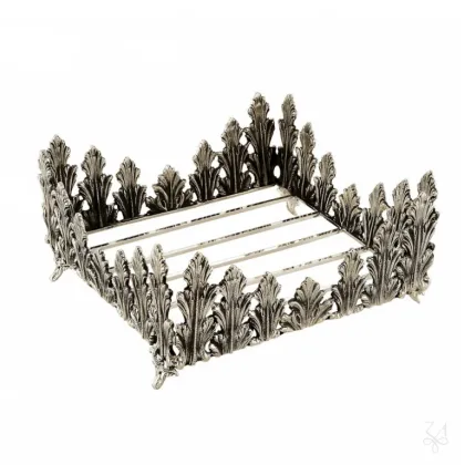 Zdjęcie Oryginalny srebrny serwetnik zdobiony motywem liści - Zaramella Argenti