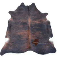 Picture Cowhide rug with edge - 195x185 cm