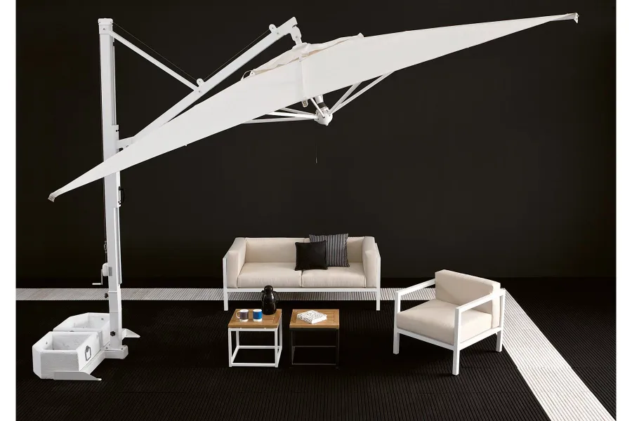 obrazek 4 Kwadratowy wysuwany aluminiowy parasol na wsporniku do ogrodu lub na taras