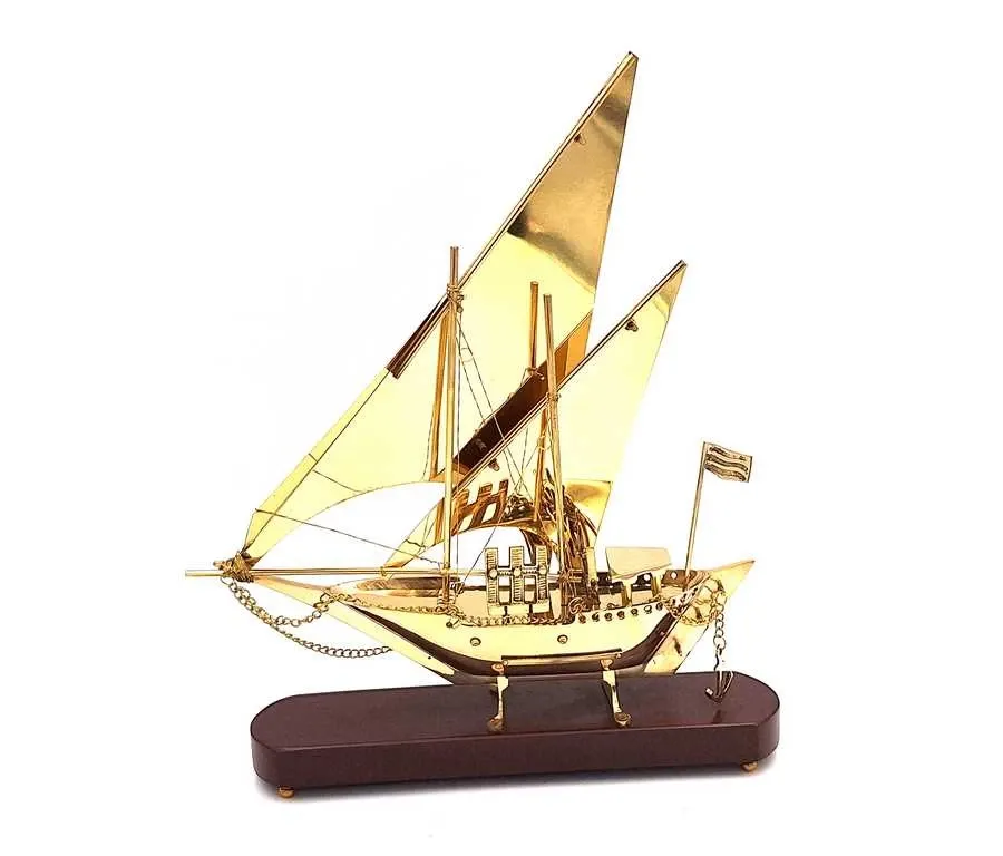 picture 2 Brass ship on a wooden base