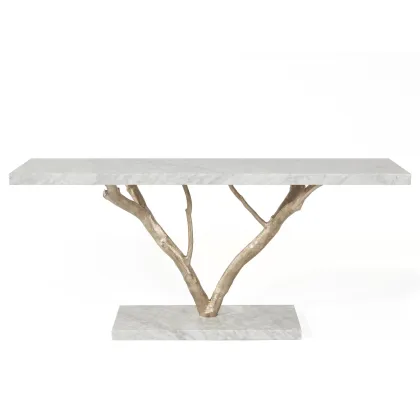 Picture Console table with top and base made of Carrara marble for a luxurious living room - Ginger & Jagger