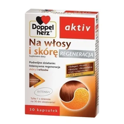Zdjęcie Doppelherz Aktiv Na Włosy i Skórę Regenracja, Kapsułki DOPPELHERZ