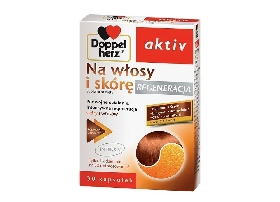 obrazek 1 Doppelherz Aktiv Na Włosy i Skórę Regenracja, Kapsułki DOPPELHERZ