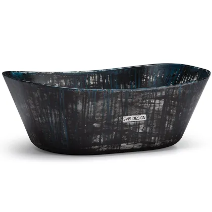 Zdjęcie Luksusowa umywalka 50 cm LIBRA BASIC – BLACKSMITH, czarno-niebieski, lakier matowy