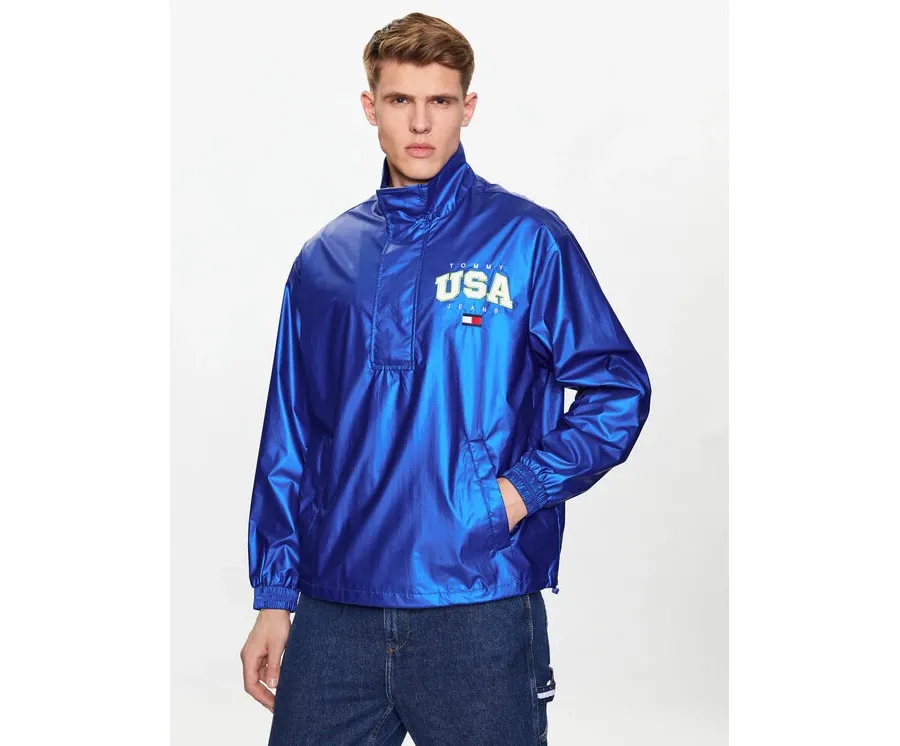 obrazek 1 Tommy Jeans Kurtka anorak Metallic DM0DM15908 Niebieski Relaxed Fit