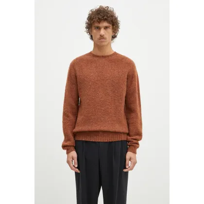 Zdjęcie Norse Projects sweter wełniany Birnir Brushed Lambswool męski kolor brązowy N45.0520.4001