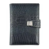 Picture A stylish organizer with a calendar and a planner made of crocodile-patterned cowhide leather