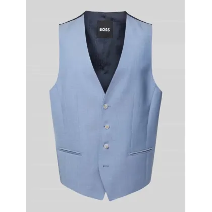 Zdjęcie Kamizelka garniturowa z żywej wełny z lamowanymi kieszeniami model ‘Huge’