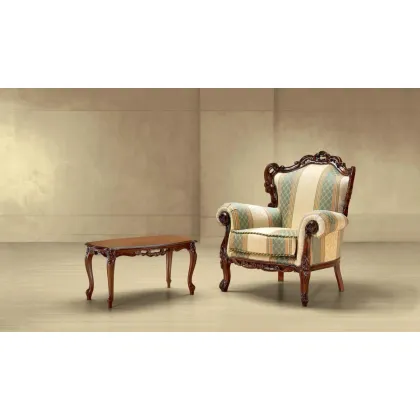 Zdjęcie Klasyczny luksusowy stolik i fotel w stylu barokowym do salonu – Morello Gianpaolo