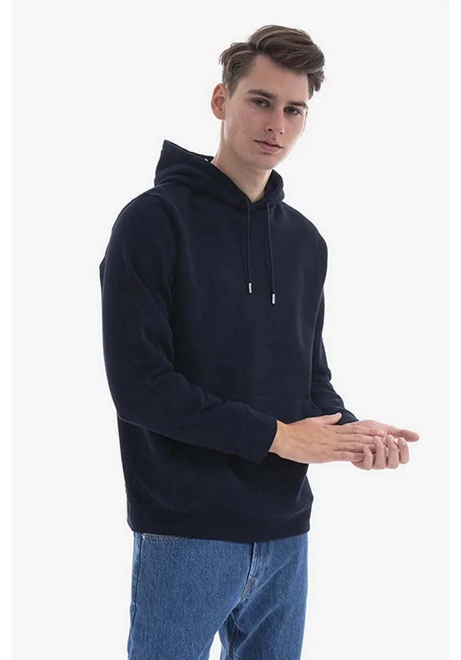 obrazek 1 Norse Projects bluza bawełniana Vagn Classic Hood męska kolor granatowy z kapturem gładka N20.1276.7004-7004
