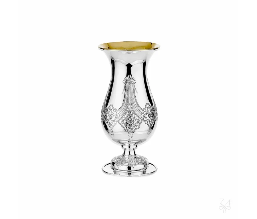 obrazek 1 Elegancki bogato zdobiony srebrny wazon Poppy - Zaramella Argenti