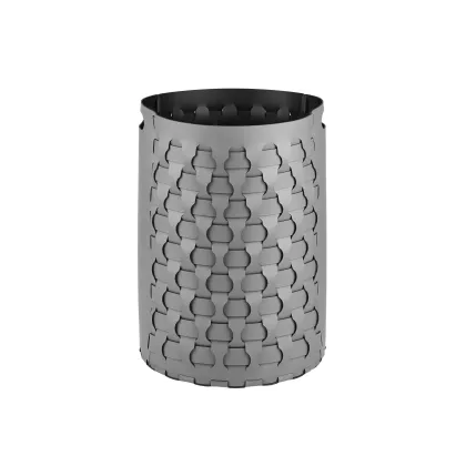 Zdjęcie Klasyczny duży kosz Dubai Ø40xH57 cm wykonany z szarej skóry