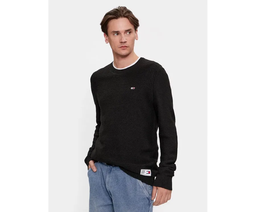 obrazek 1 Tommy Jeans Sweter DM0DM15060 Czarny Regular Fit