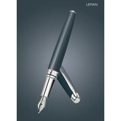 Zdjęcie Luksusowe pióro wieczne LEMAN GRIS GRAPHITE - grafitowe, platerowane srebrem/rodowane
