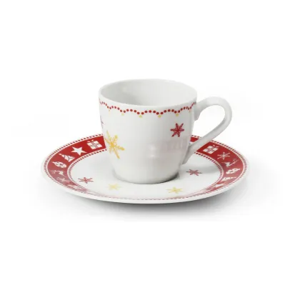 Zdjęcie Elegancka filiżanka do espresso ze spodkiem ze świątecznej kolekcji Christmas dreaming – Leander