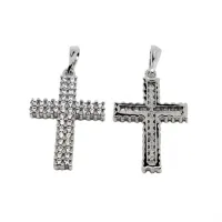 Zdjęcie Luksusowy włoski krzyż z cyrkoniami 20x14mm.