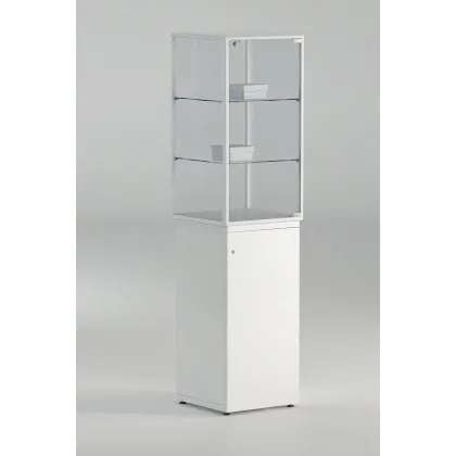Picture A unique display case with height-adjustable shelves