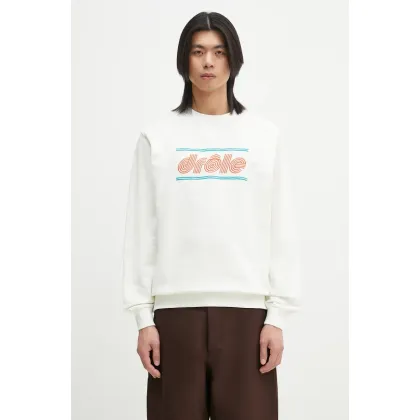 Zdjęcie Drôle de Monsieur bluza bawełniana Le Sweatshirt Pique Tennis męska kolor biały z aplikacją G-SW164-CO162-OW