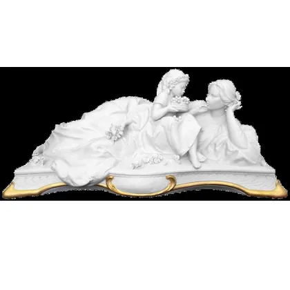 Zdjęcie Figurka kobiety z dziewczynką - włoska porcelana