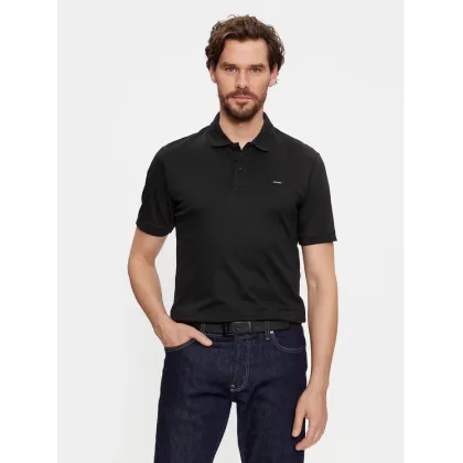 Zdjęcie Calvin Klein Polo Smooth Cotton Slim Polo K10K111657 Czarny Regular Fit