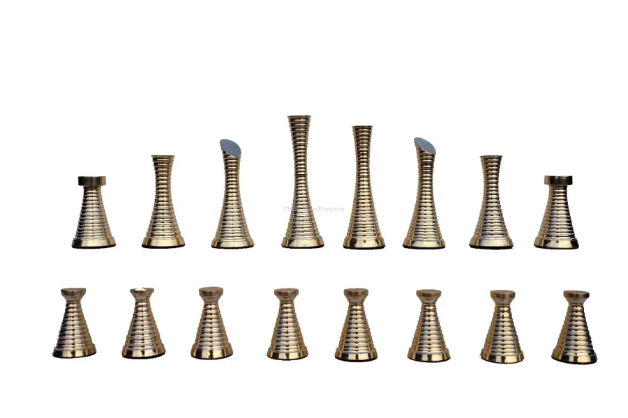 obrazek 2 Współczesne mosiężne szachy idealne na upominek - The Chess Empire