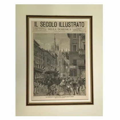 Zdjęcie Przedstawienie wydarzenia w pobliżu Duomo w 1890 r. autorstwa A. Bonamore'a