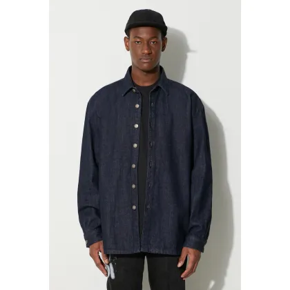 Zdjęcie 424 koszula jeansowa męska kolor granatowy relaxed z kołnierzykiem klasycznym 35424EJ01L2.236545