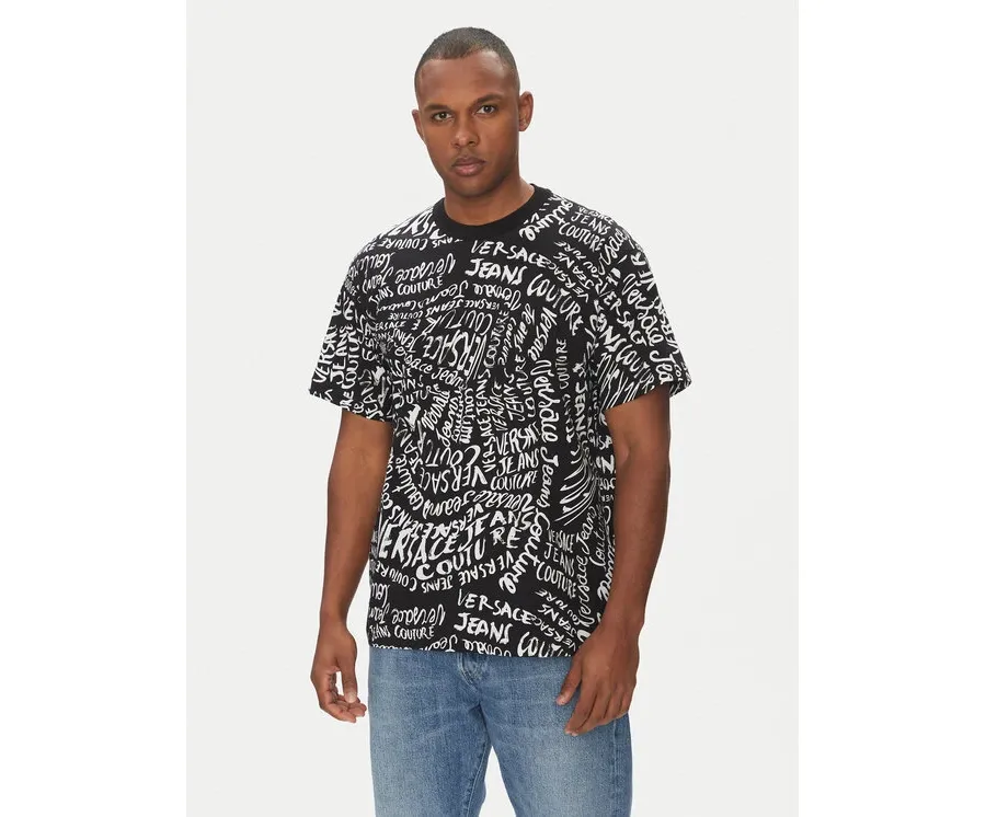 obrazek 1 Versace Jeans Couture T-Shirt 78GAH6R0 Czarny Regular Fit