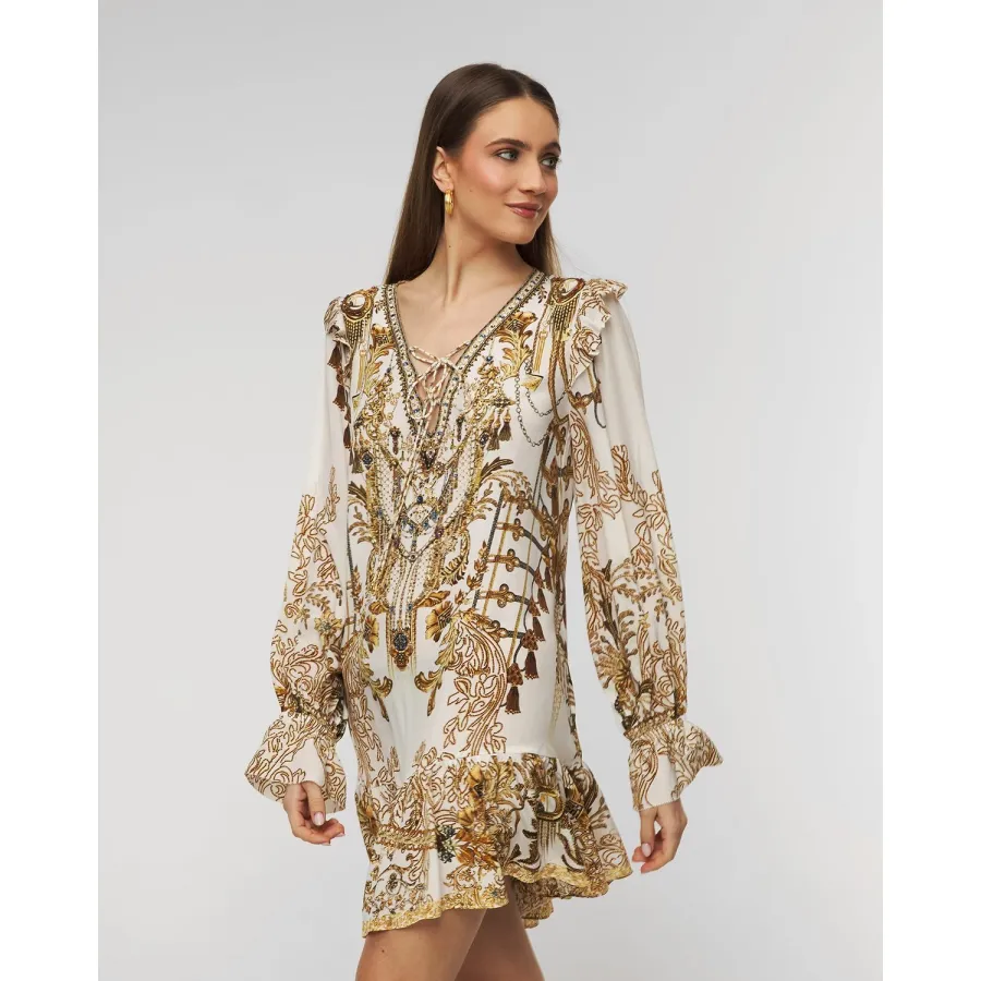 obrazek 1 Sukienka Jedwabna Camilla Ruffle Lace Up