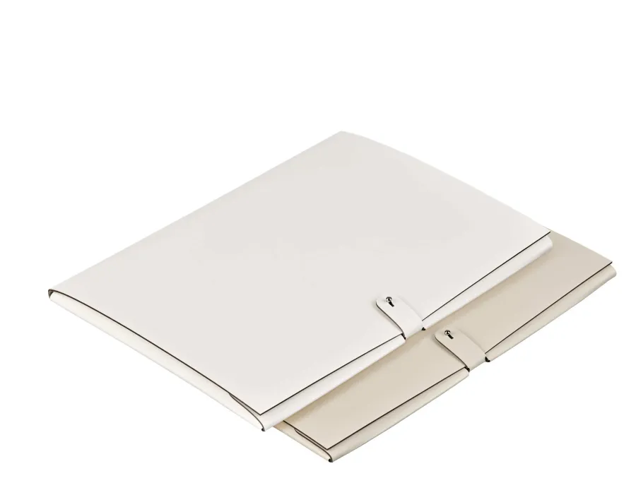 obrazek 2 Luksusowa skórzana teczka dokumentowa A4 w kolorze kremowym