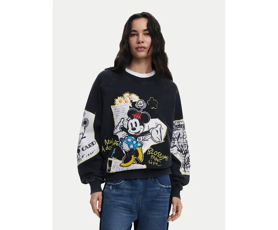 obrazek 1 Desigual Bluza Minnie 25SWSK25 Czarny Regular Fit